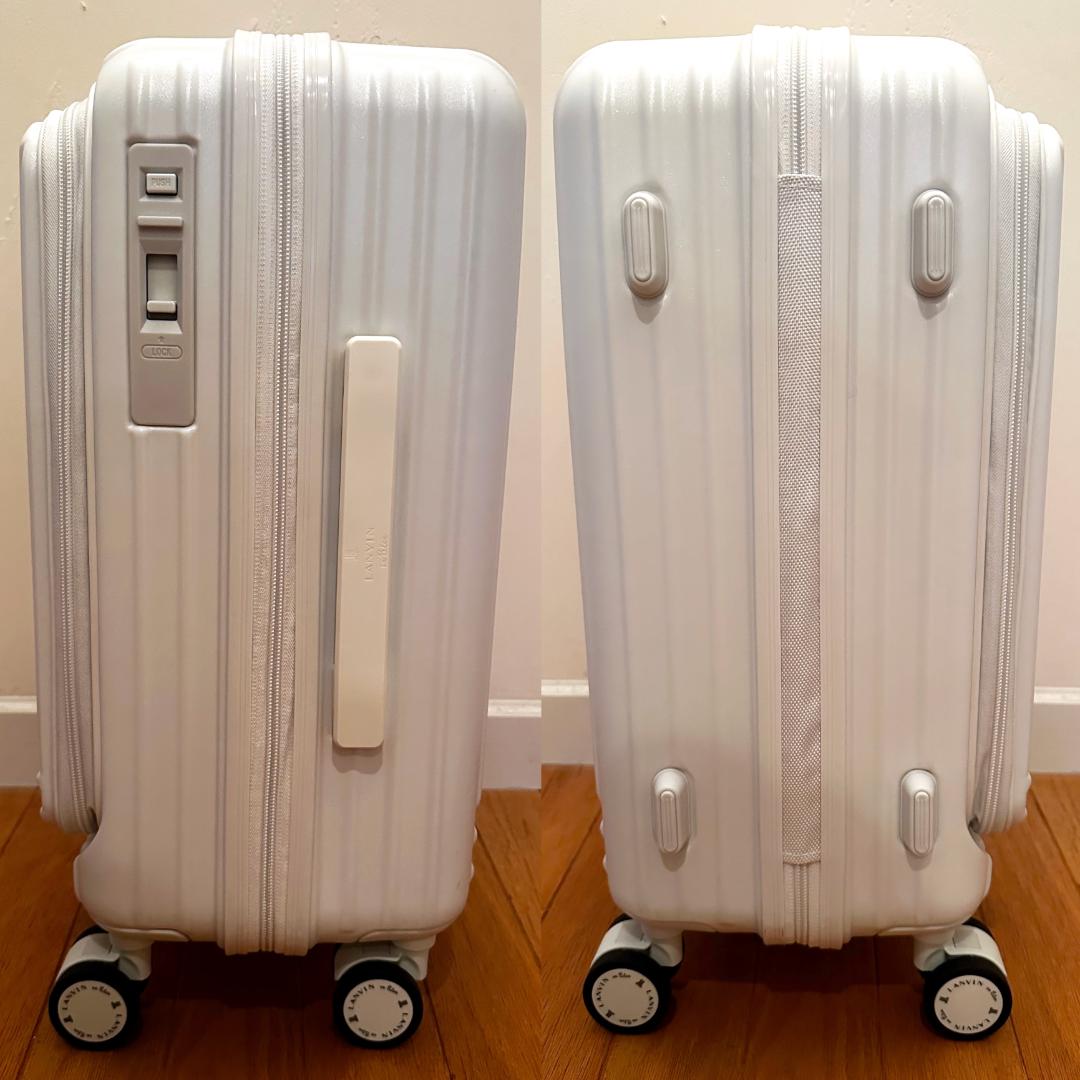 極美品★1回のみ使用 ランバンオンブルー フロントオープン キャリーケース 白