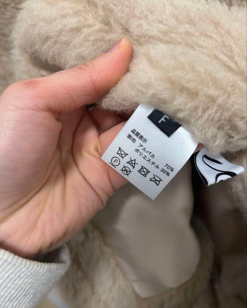 【未使用】ubig石井毛皮 アルパカポンチョ