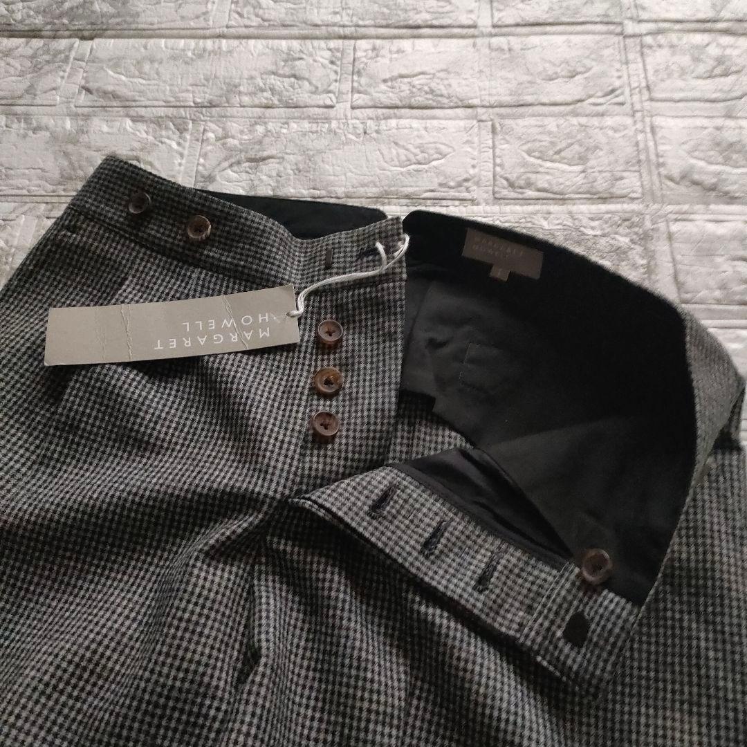 【新品・タグ付】MARGARET HOWELL　チェック柄　起毛　2タックパンツ
