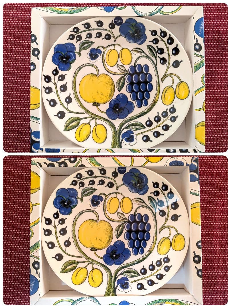 ARABIA パラティッシ イエロー オーバル プレート 25cm 箱付き　2個