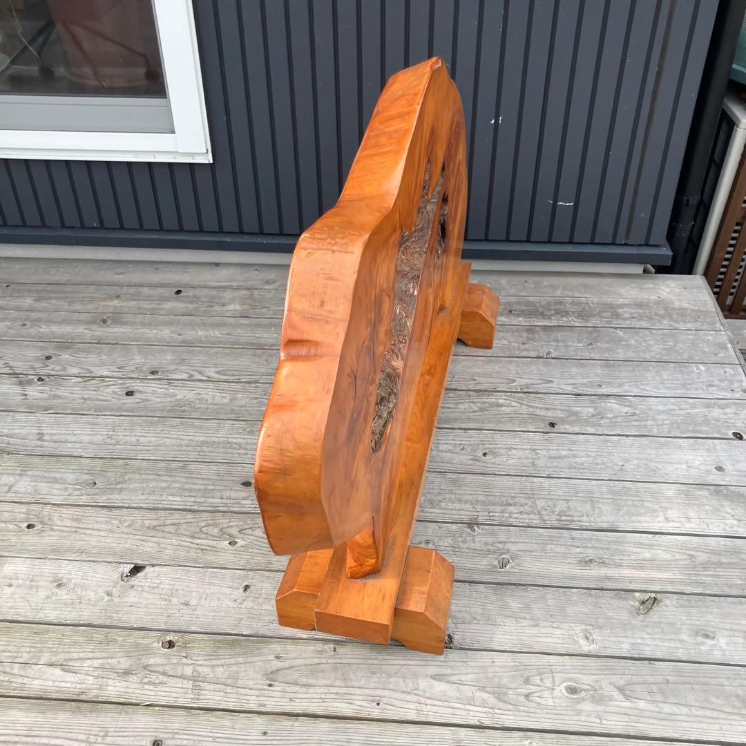 昭和レトロ 銘木一枚板 衝立 オブジェ 飾り 古民家古家具 玄関飾り ビンテージ
