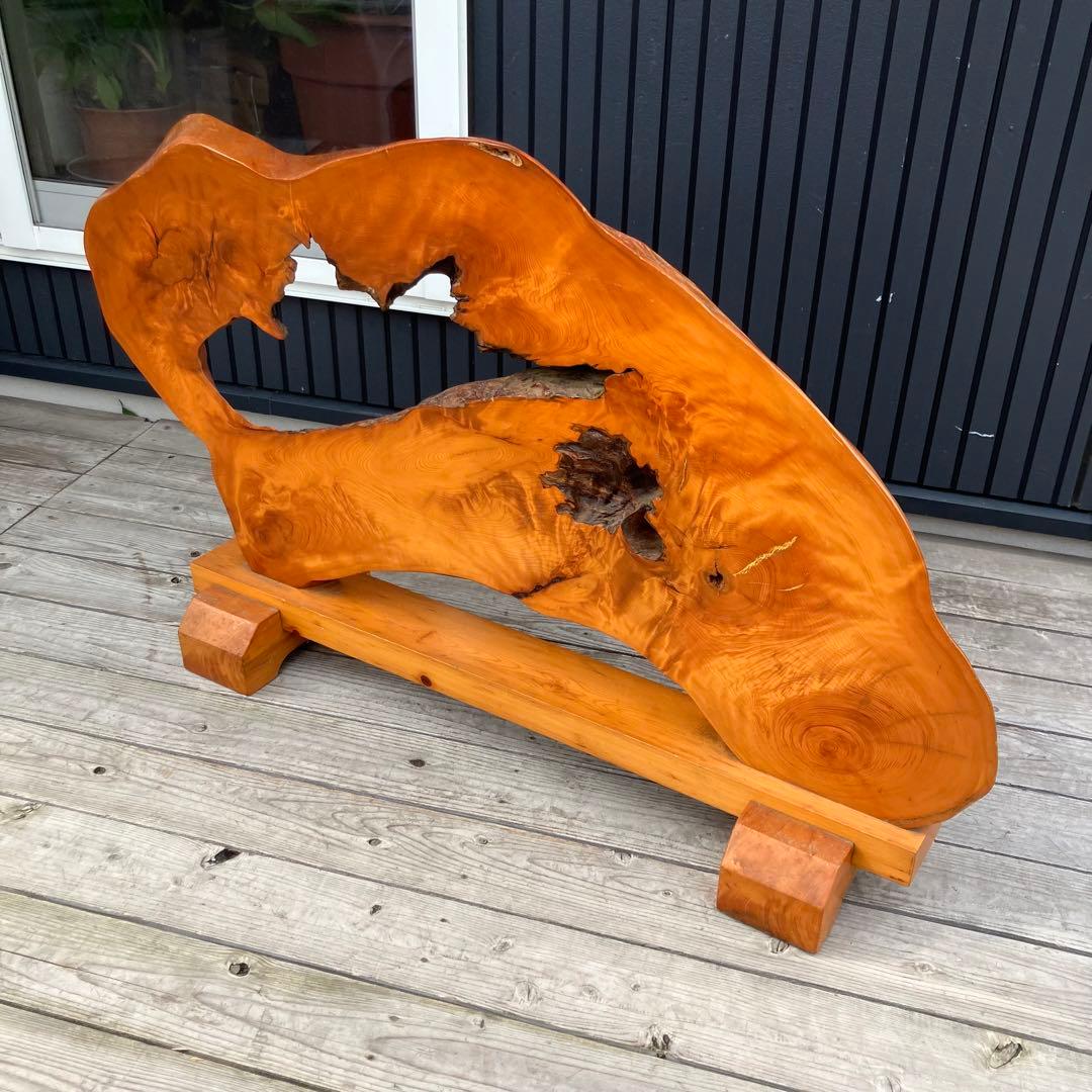 昭和レトロ 銘木一枚板 衝立 オブジェ 飾り 古民家古家具 玄関飾り ビンテージ