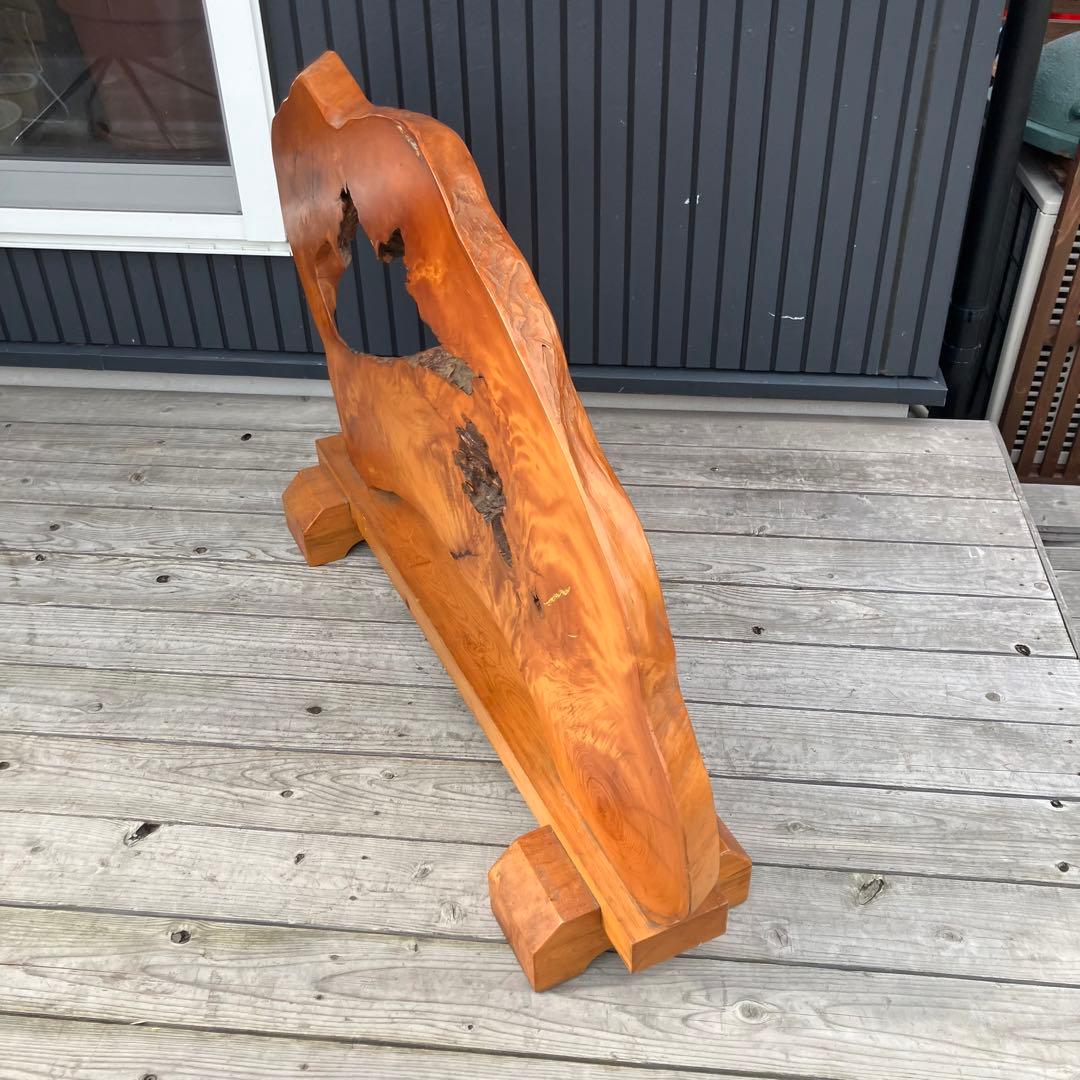 昭和レトロ 銘木一枚板 衝立 オブジェ 飾り 古民家古家具 玄関飾り ビンテージ