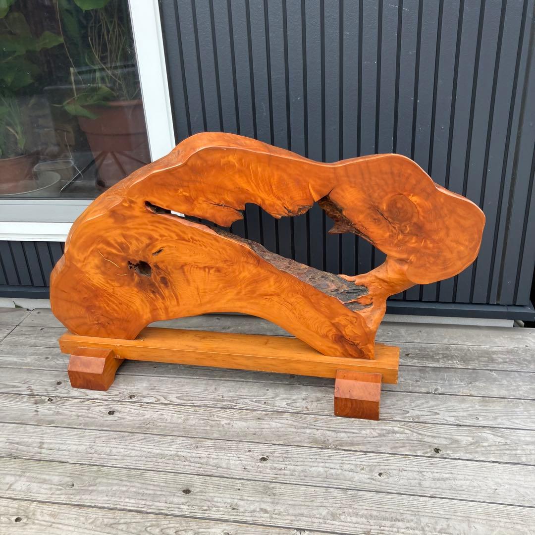 昭和レトロ 銘木一枚板 衝立 オブジェ 飾り 古民家古家具 玄関飾り ビンテージ