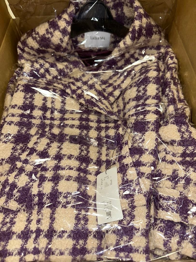 ツイードチェックテーラードコート