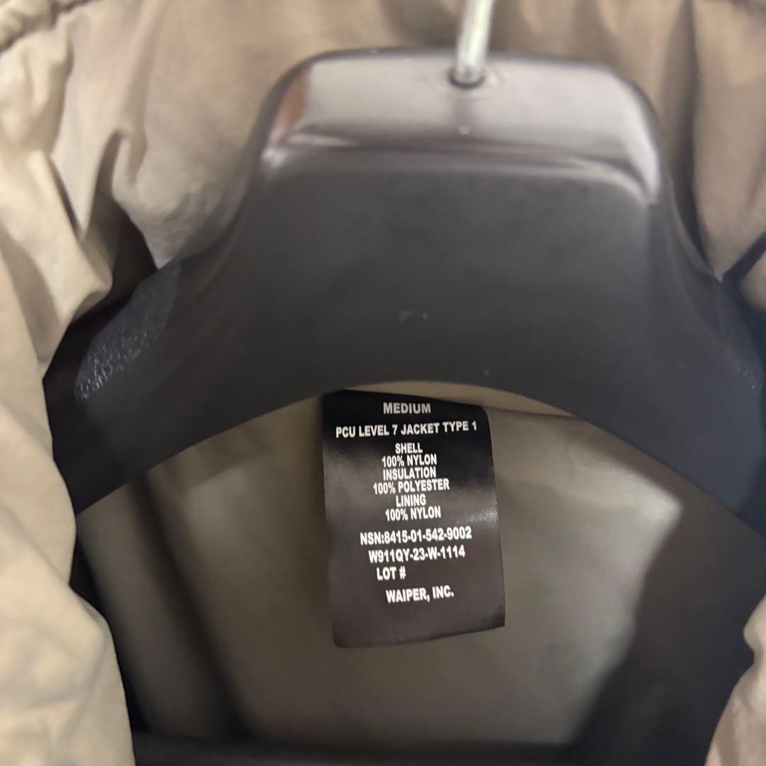 【WP1021】 米軍PCU Level 7 ジャケット　プリマロフト　グレー
