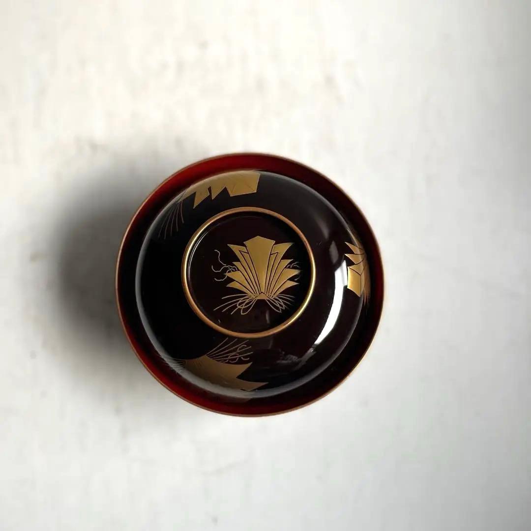 【うさぎ様リクエスト】256 骨董 熨斗紋様吸物椀 4客.419〜2客おまとめ