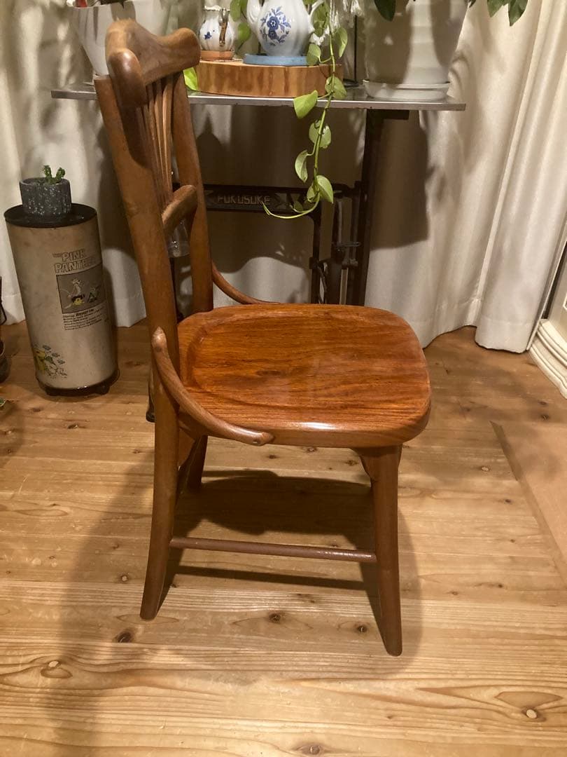昭和レトロ　唐木家具　ダイニングチェア　曲木