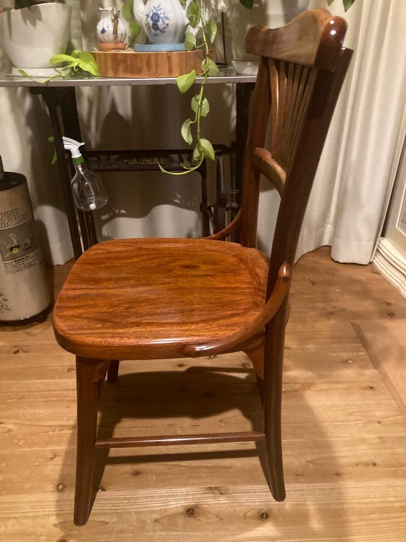昭和レトロ　唐木家具　ダイニングチェア　曲木