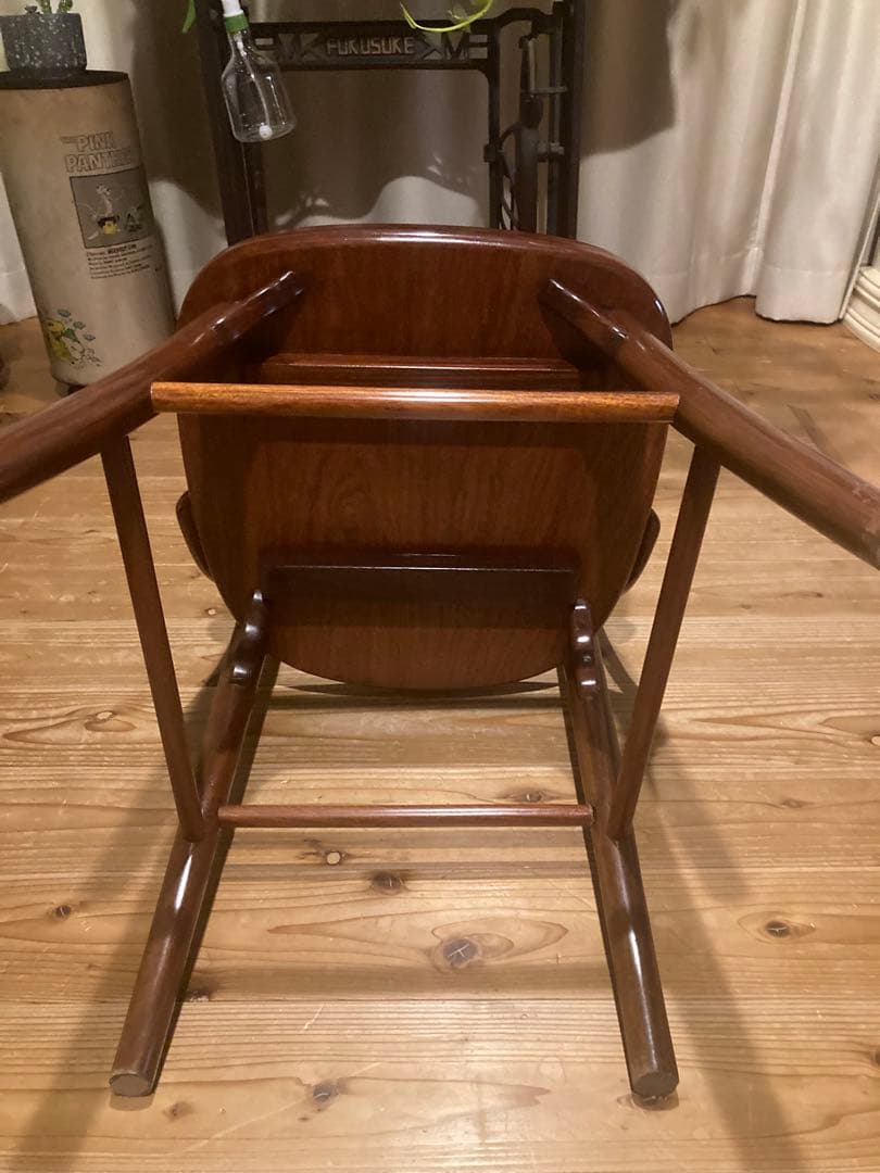 昭和レトロ　唐木家具　ダイニングチェア　曲木