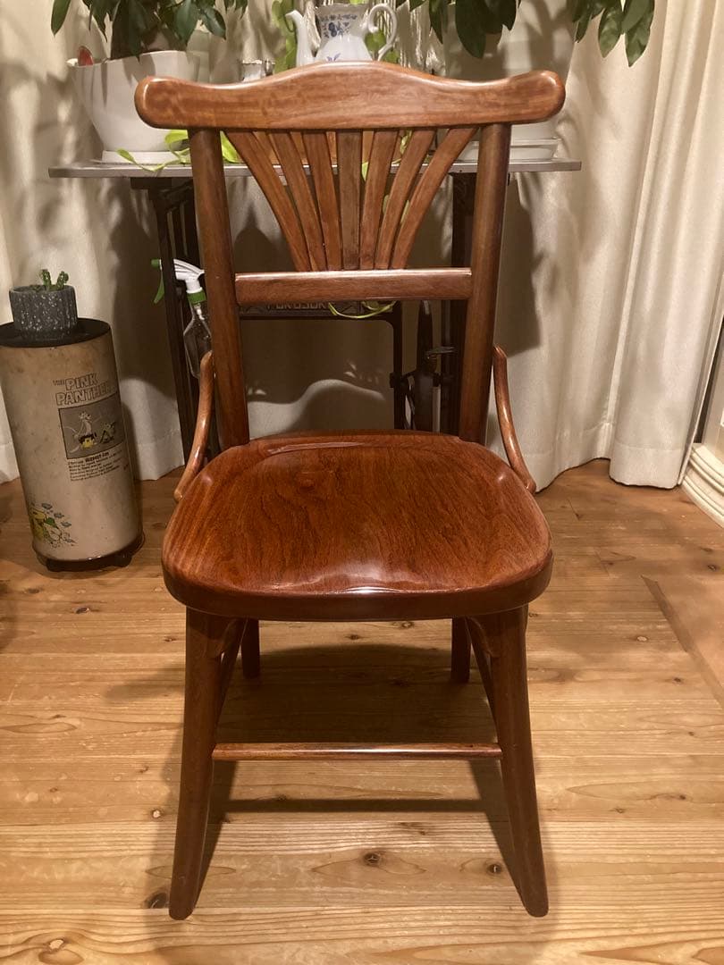 昭和レトロ　唐木家具　ダイニングチェア　曲木