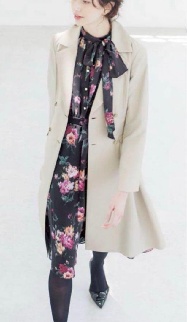 MORABITO 花柄シフォンワンピース