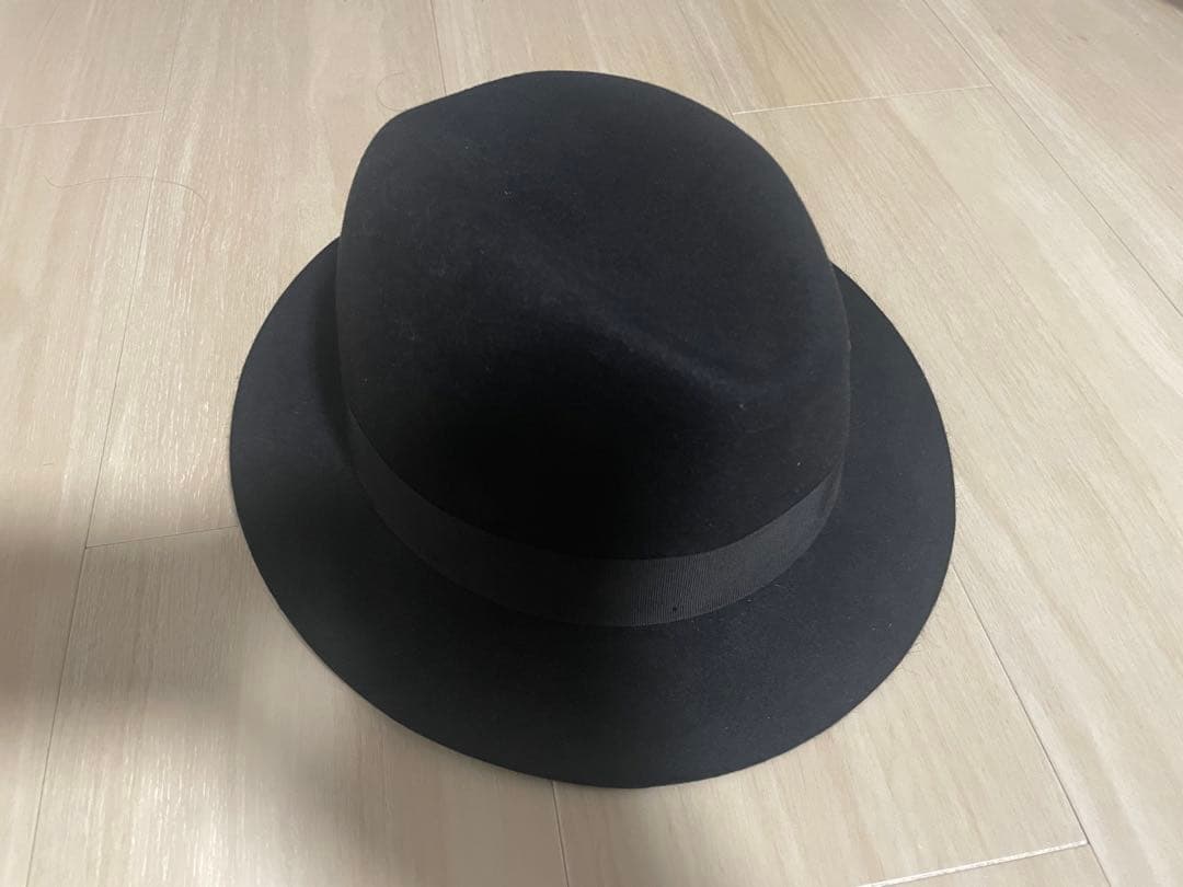 Borsalino (ボルサリーノ) 中折れフェルトハット 黒 #357