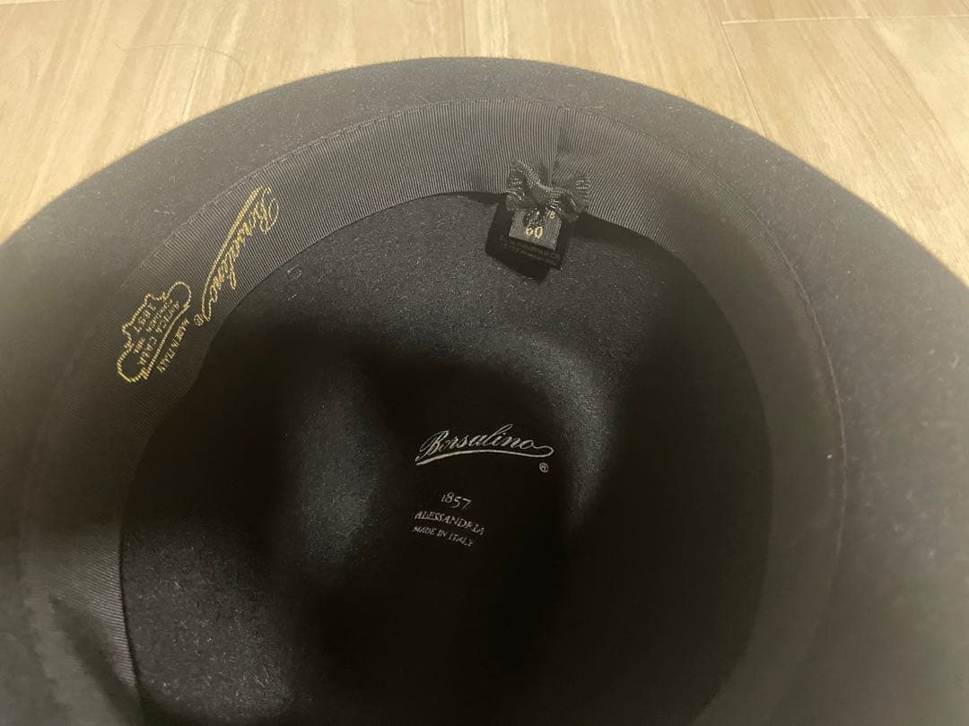 Borsalino (ボルサリーノ) 中折れフェルトハット 黒 #357