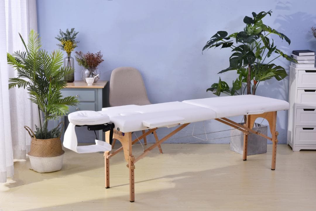 【ホワイト】 マッサージベッド 折りたたみ コンパクト 超軽量 エステベッド