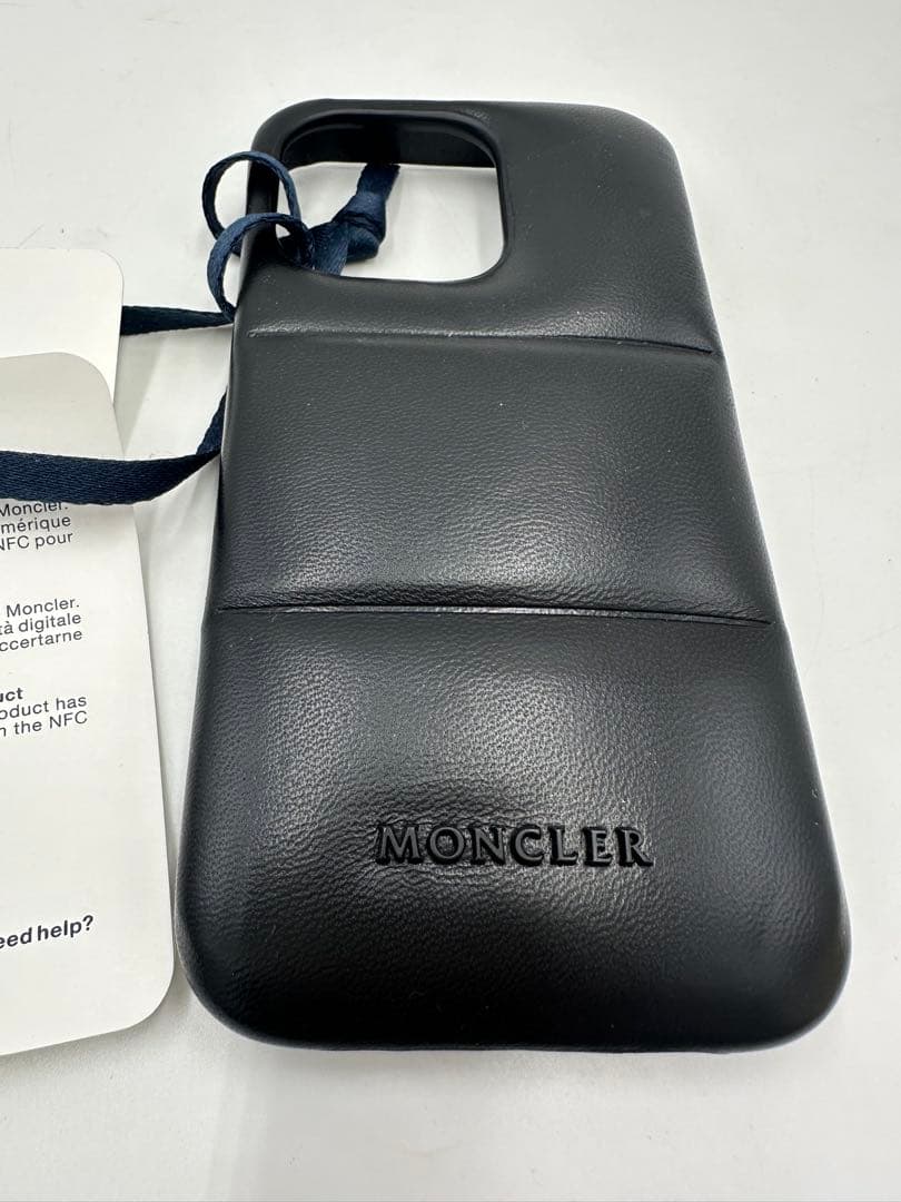 タグ付　モンクレール スマホケース iPhone13 Pro ブラック レザー