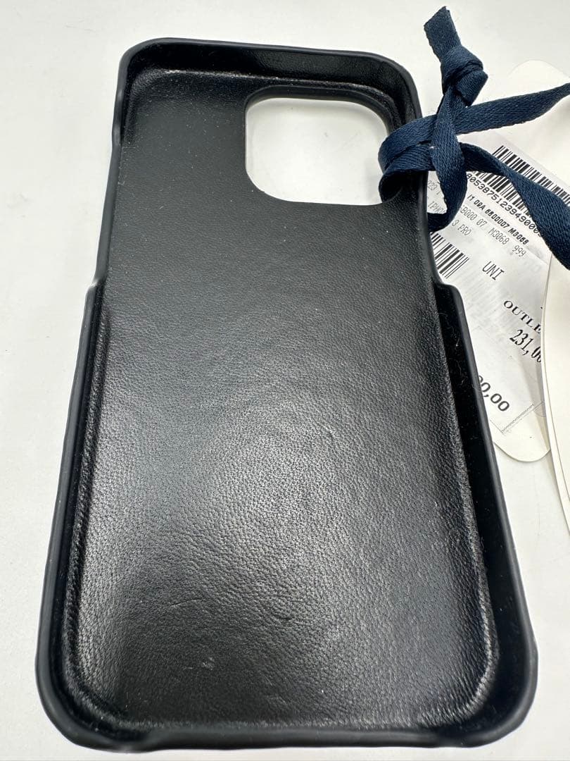 タグ付　モンクレール スマホケース iPhone13 Pro ブラック レザー
