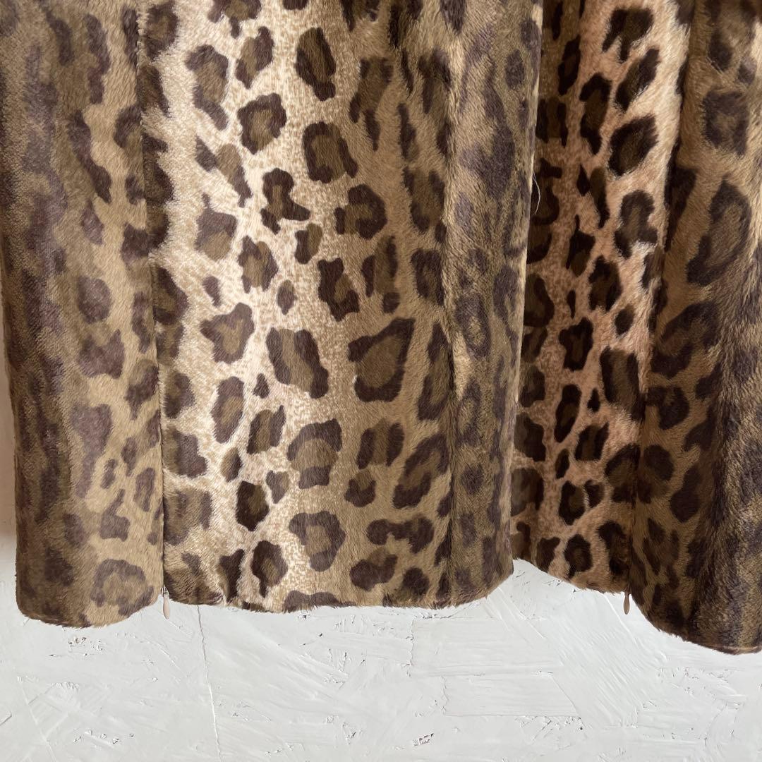 イタリア製【justcavalli】レオパード ヒョウ柄ロングコートウールコート