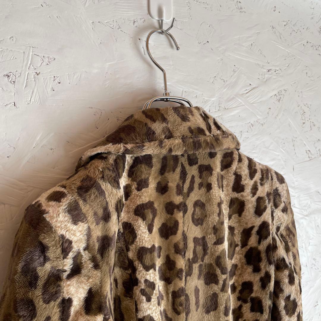 イタリア製【justcavalli】レオパード ヒョウ柄ロングコートウールコート