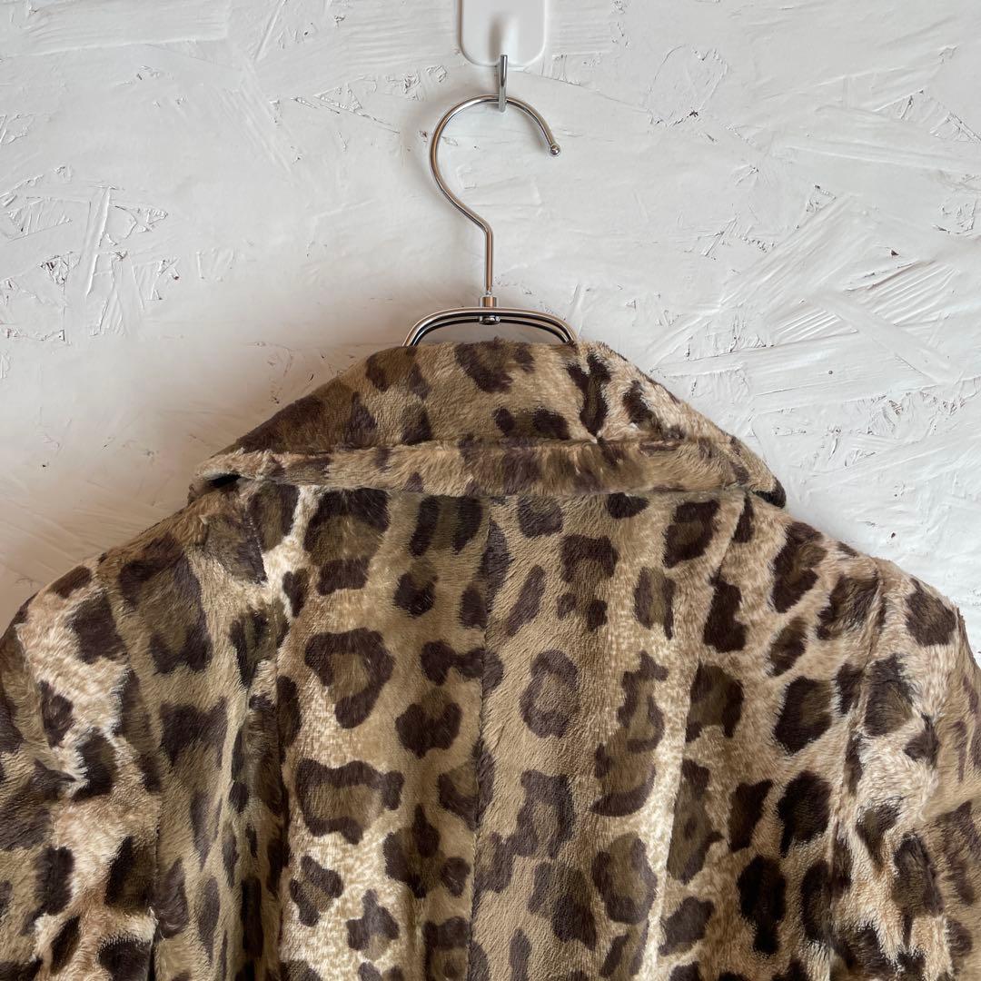 イタリア製【justcavalli】レオパード ヒョウ柄ロングコートウールコート