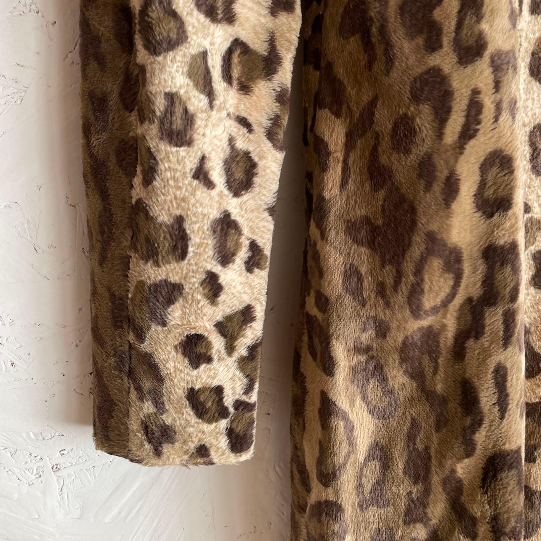 イタリア製【justcavalli】レオパード ヒョウ柄ロングコートウールコート