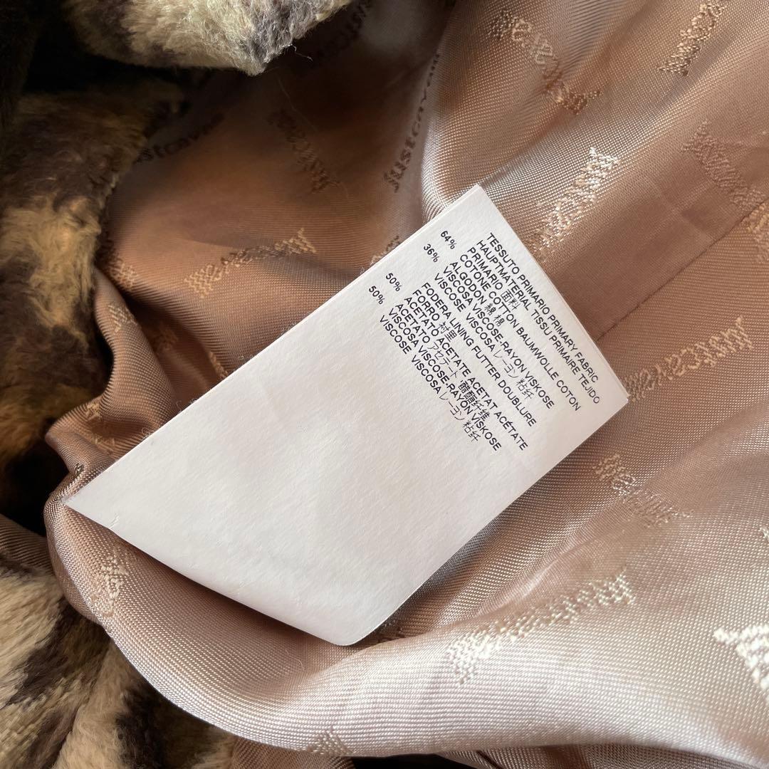 イタリア製【justcavalli】レオパード ヒョウ柄ロングコートウールコート