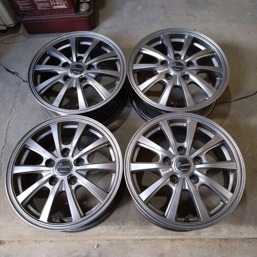 社外15inchアルミホイール4枚セット、ノア/セレナ等に、比較的キレイです。