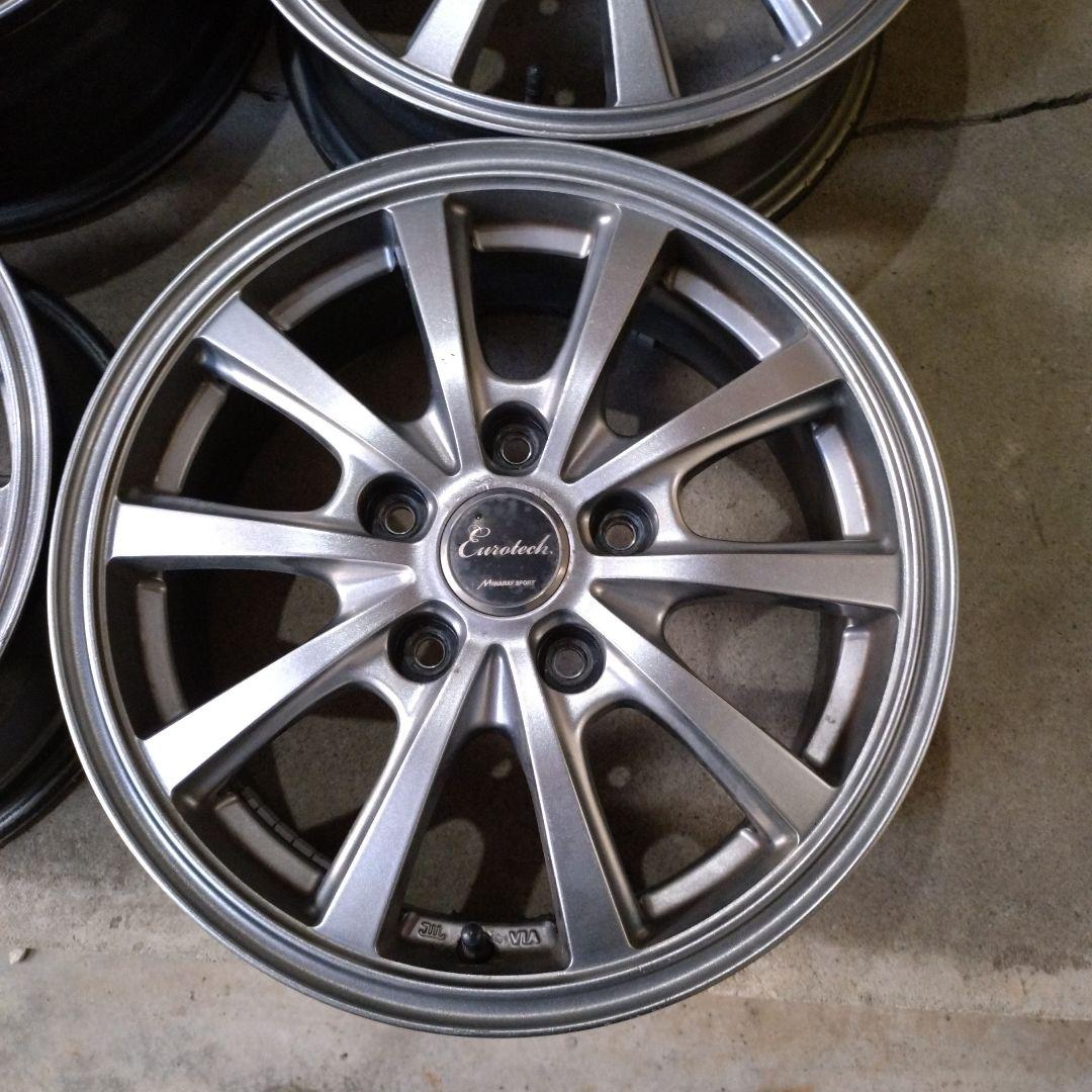 社外15inchアルミホイール4枚セット、ノア/セレナ等に、比較的キレイです。