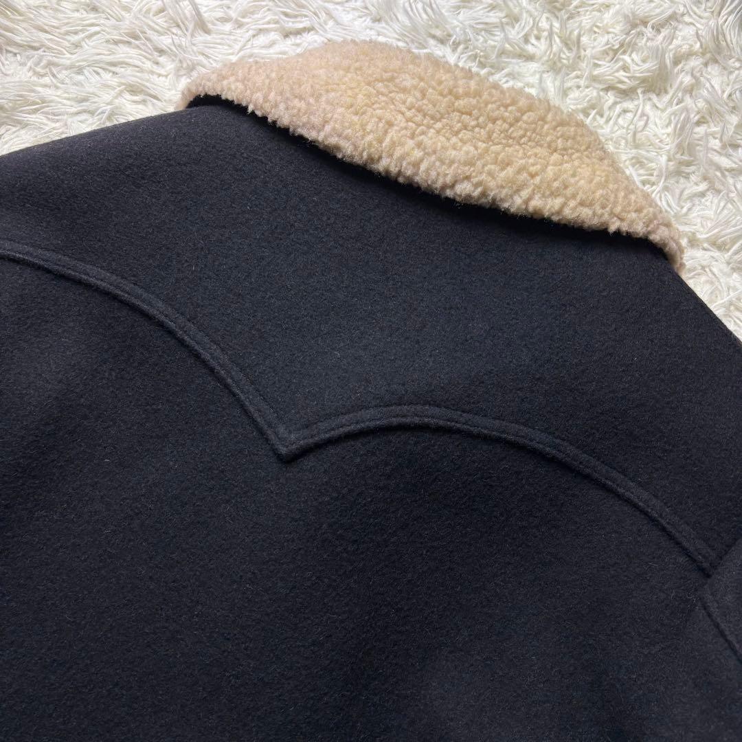 美品　ゆったり L Schott スウェード ボア　ランチ　コート　ジャケット