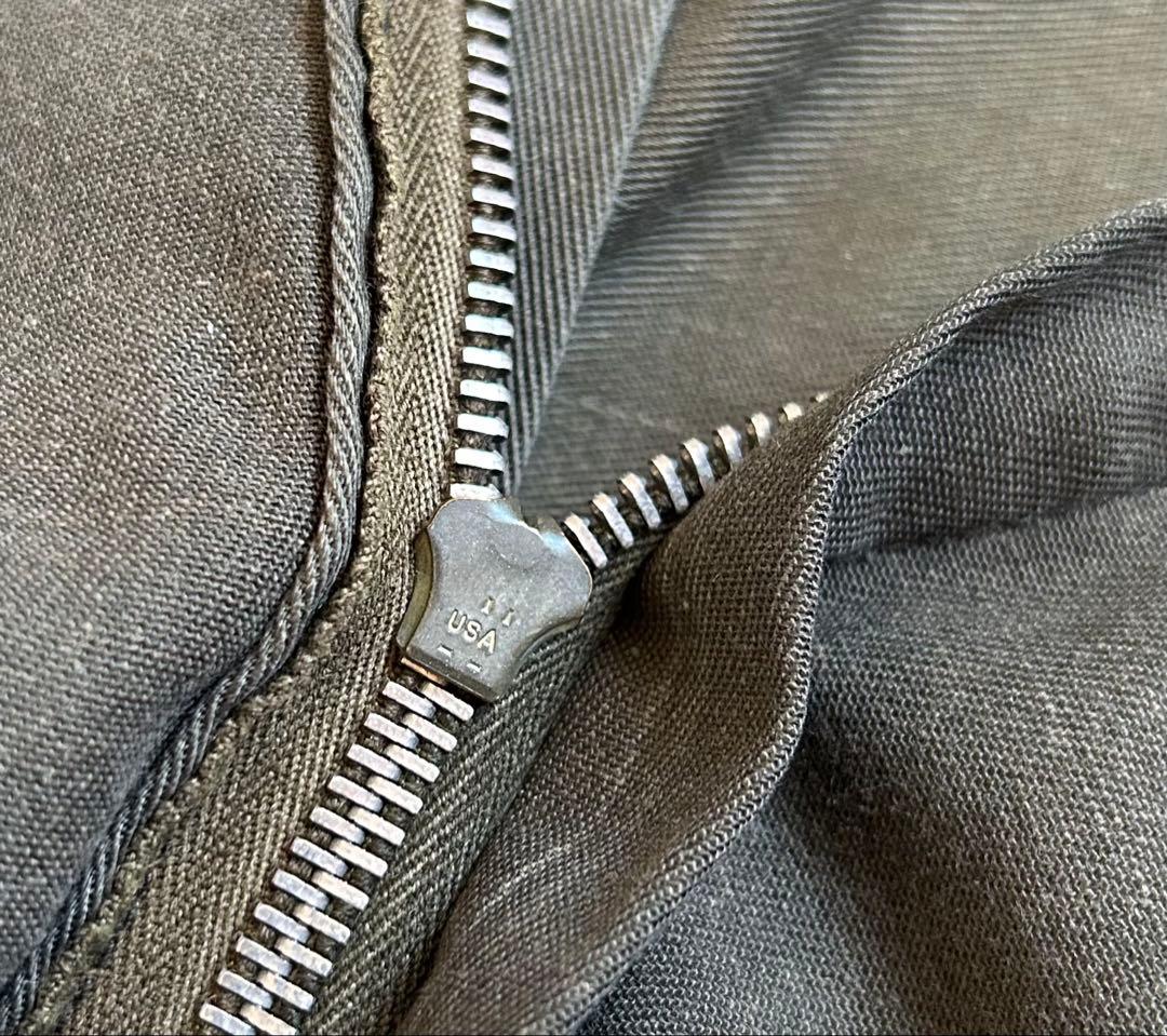 874 チビタグ アルミジップ　70s 80s オリーブ グリーン　ビンテージ