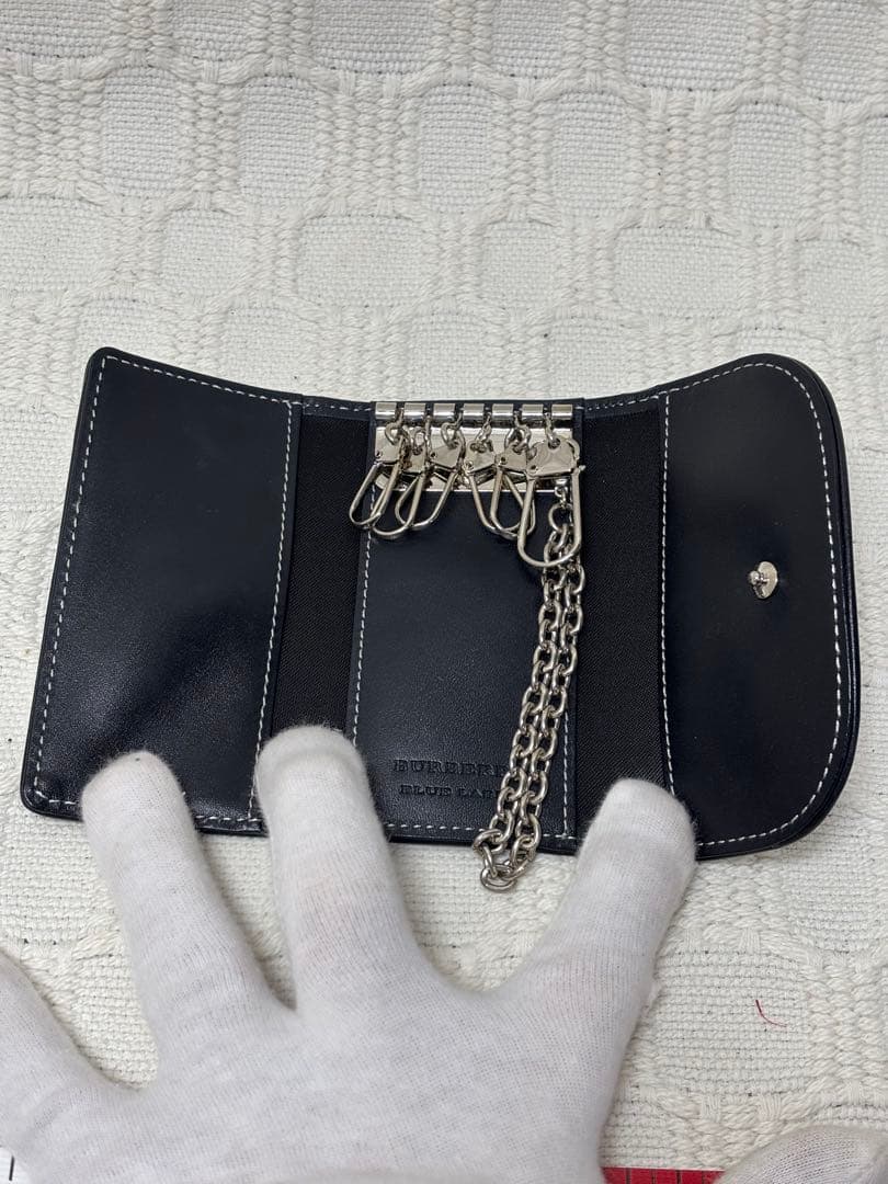 ✨極美品✨ バーバリーブルーレーベル ノバチェック ネイビー キーケース