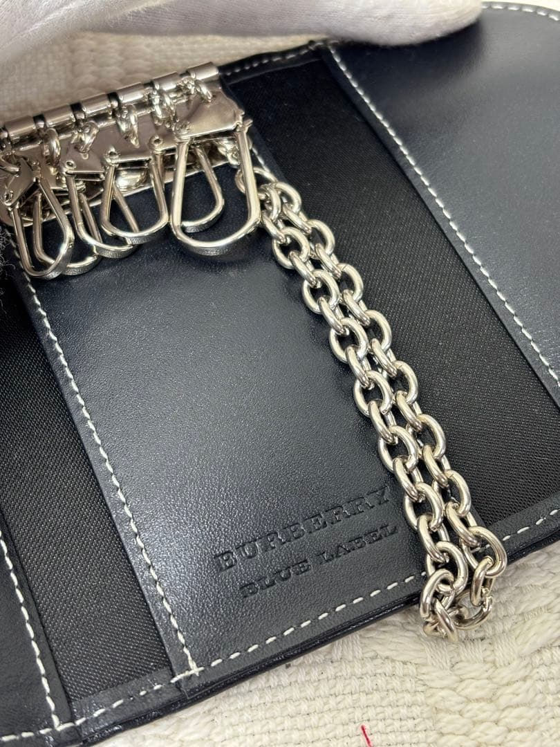 ✨極美品✨ バーバリーブルーレーベル ノバチェック ネイビー キーケース