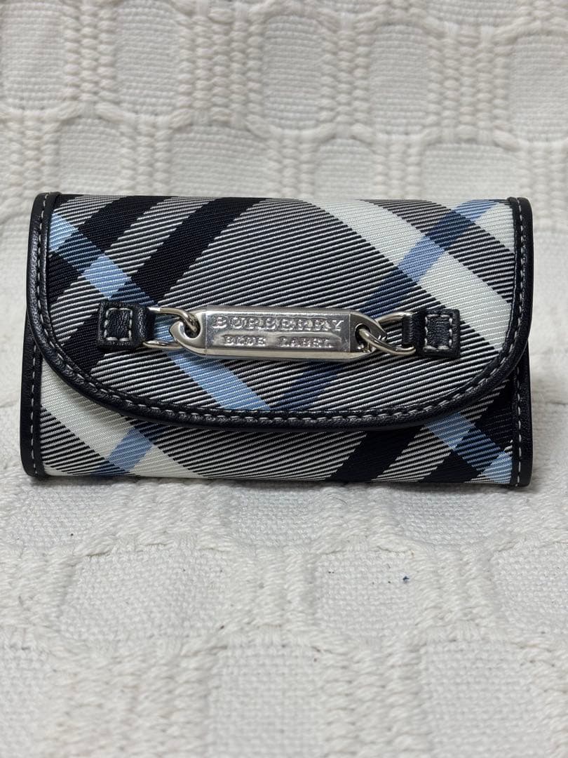 ✨極美品✨ バーバリーブルーレーベル ノバチェック ネイビー キーケース