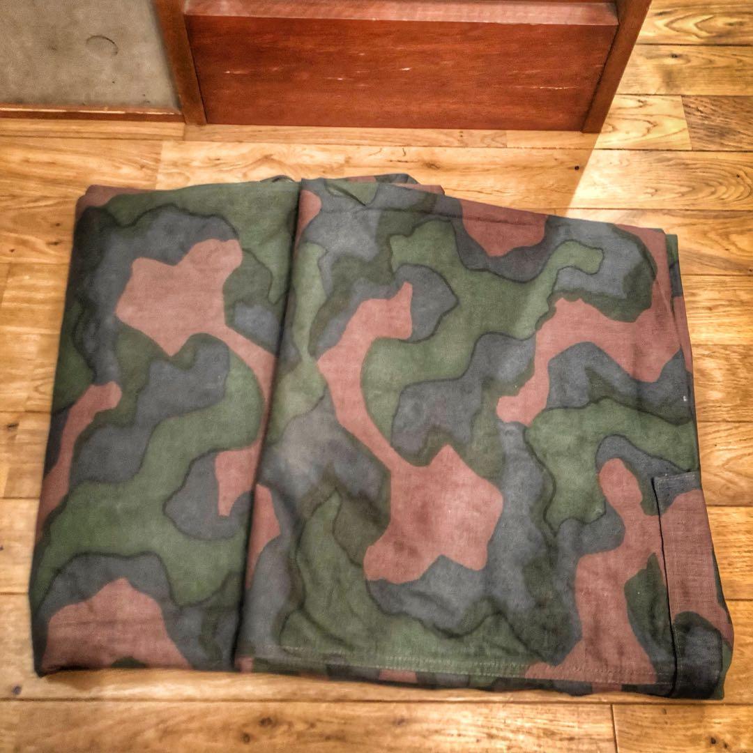 【軍幕屋】Ｂ級品★ノルウェー軍カモⅡテント★４枚★ビンテージ★野営★ポール8本付