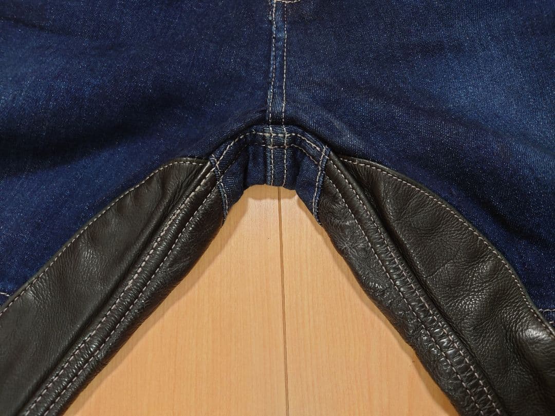 DEGNER Sサイズ　本革ヒートガード付 ライディングデニム　メンテ済