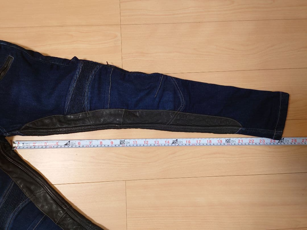 DEGNER Sサイズ　本革ヒートガード付 ライディングデニム　メンテ済