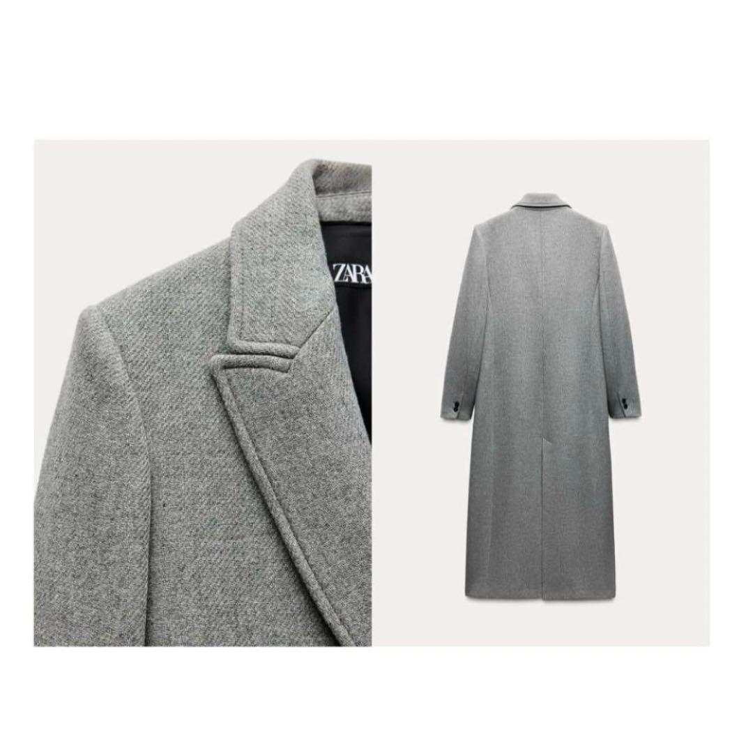 ぴょな様　ウール混紡スリムフィットコート グレー