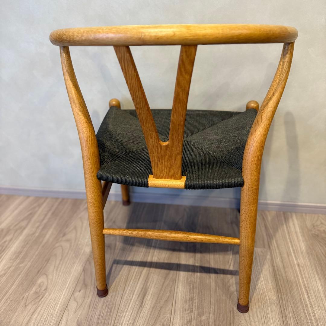 ワイチェア（43cm高・オーク材・オイル仕上げ・ブラックペーパーコード）