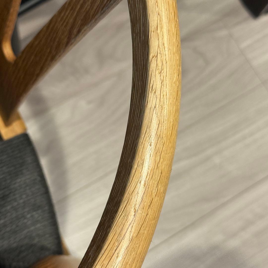 ワイチェア（43cm高・オーク材・オイル仕上げ・ブラックペーパーコード）