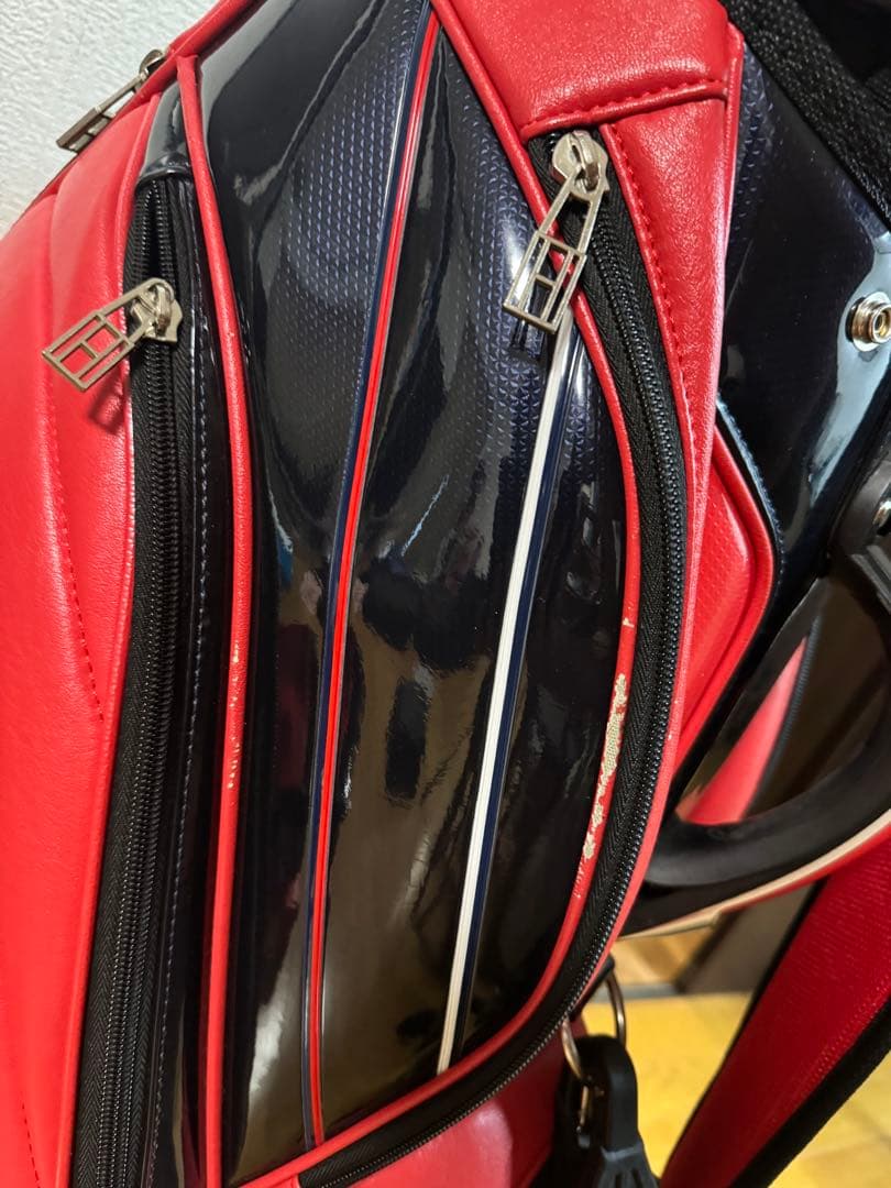   キャディバッグ レッド　新品ネームプレート付