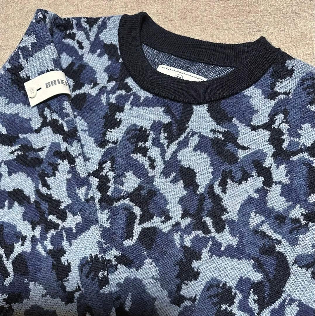 BRIEFING 羊毛カモフラ柄セーターS
