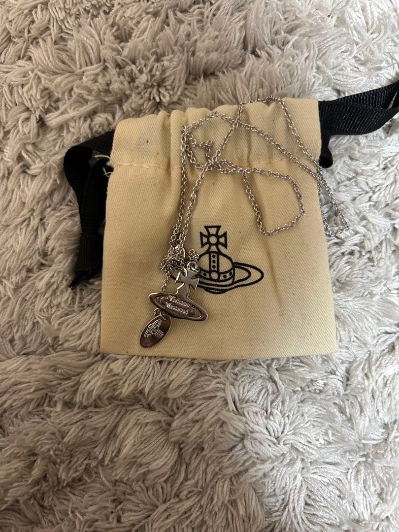 Vivienne Westwood オーブネックレス フラット シルバー巾着付き