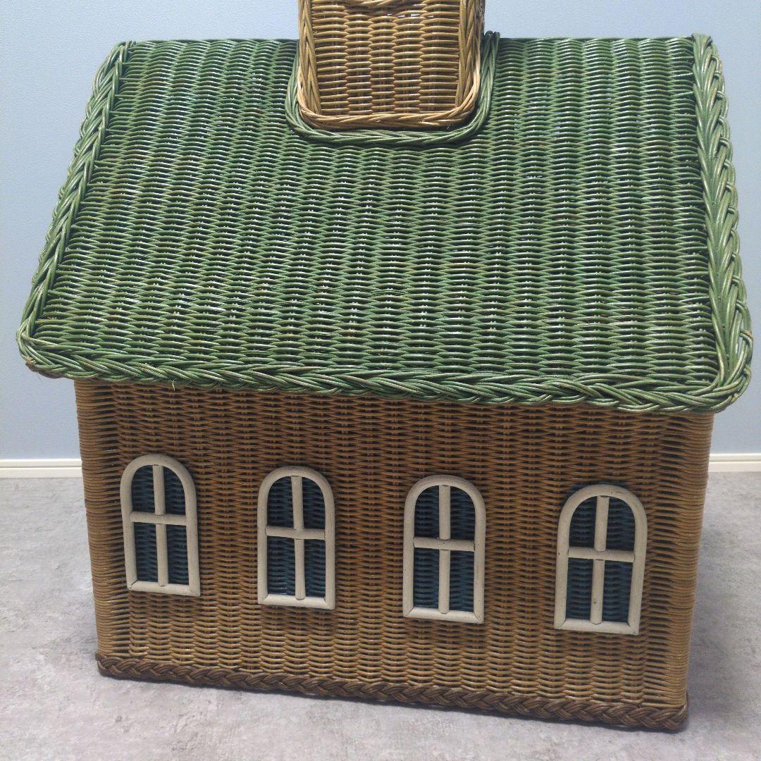 【希少】Kazama カザマ ラタン 教会型バスケット 大型 収納