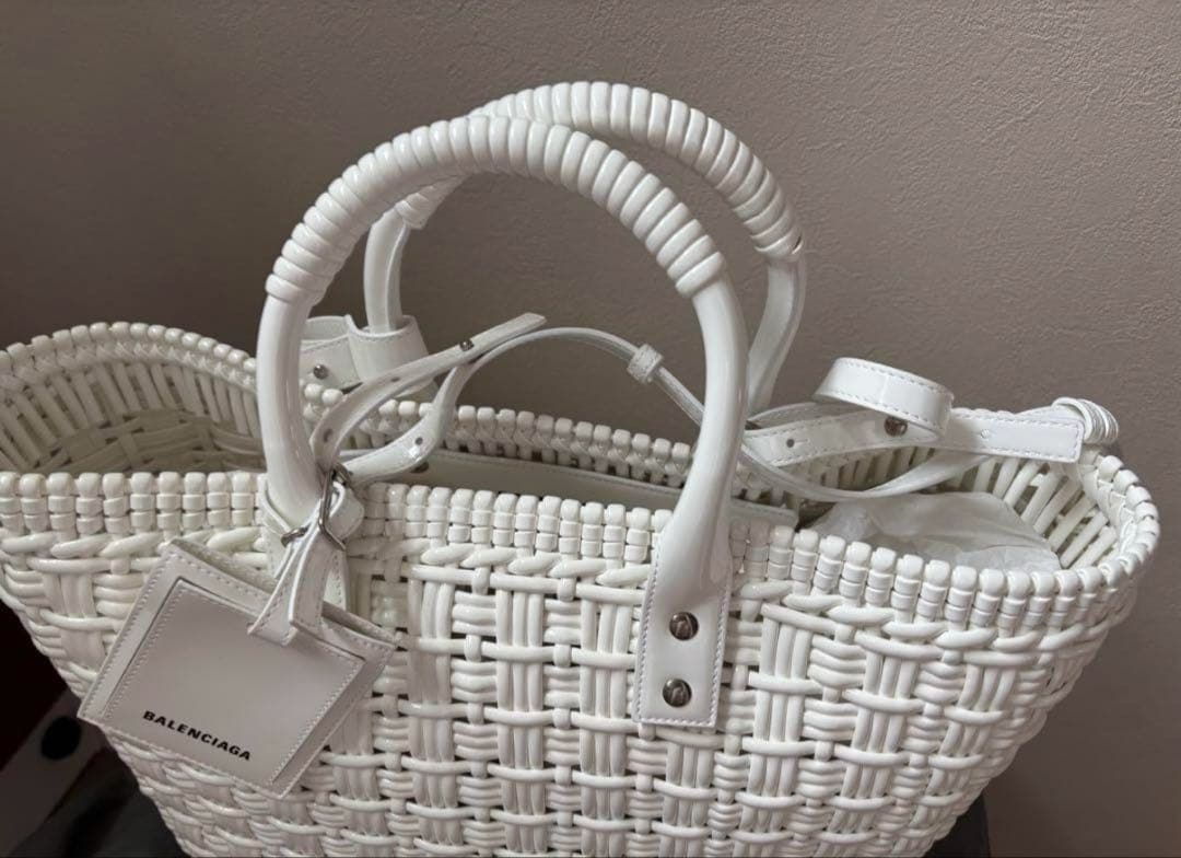BALENCIAGA ビストロ S カゴバッグ ホワイト