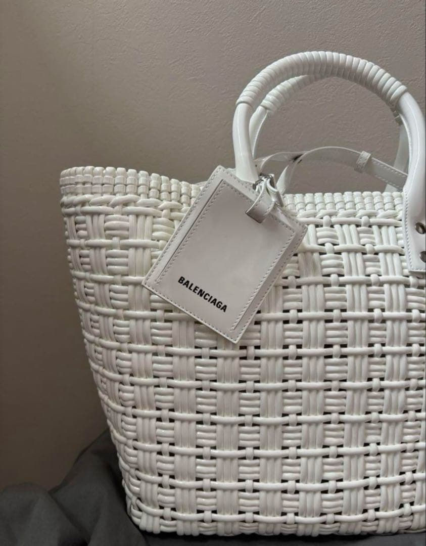 BALENCIAGA ビストロ S カゴバッグ ホワイト