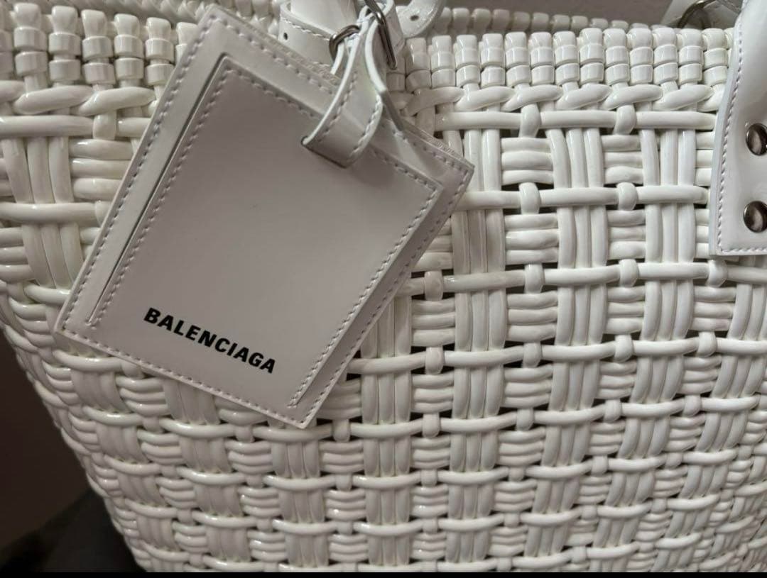 BALENCIAGA ビストロ S カゴバッグ ホワイト