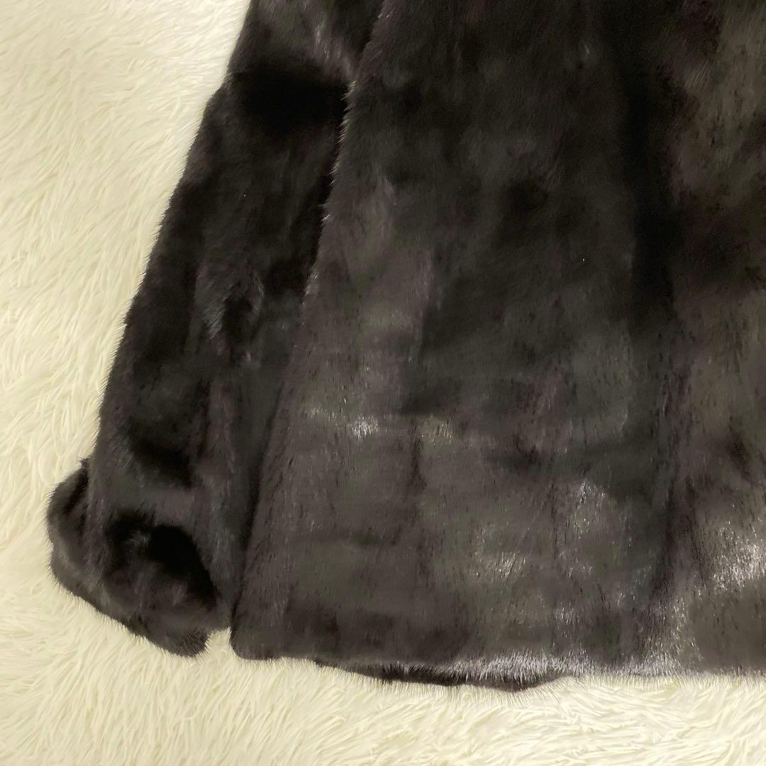 大きいサイズ 高級リアルファー コート ミンク ダークブラウン 13