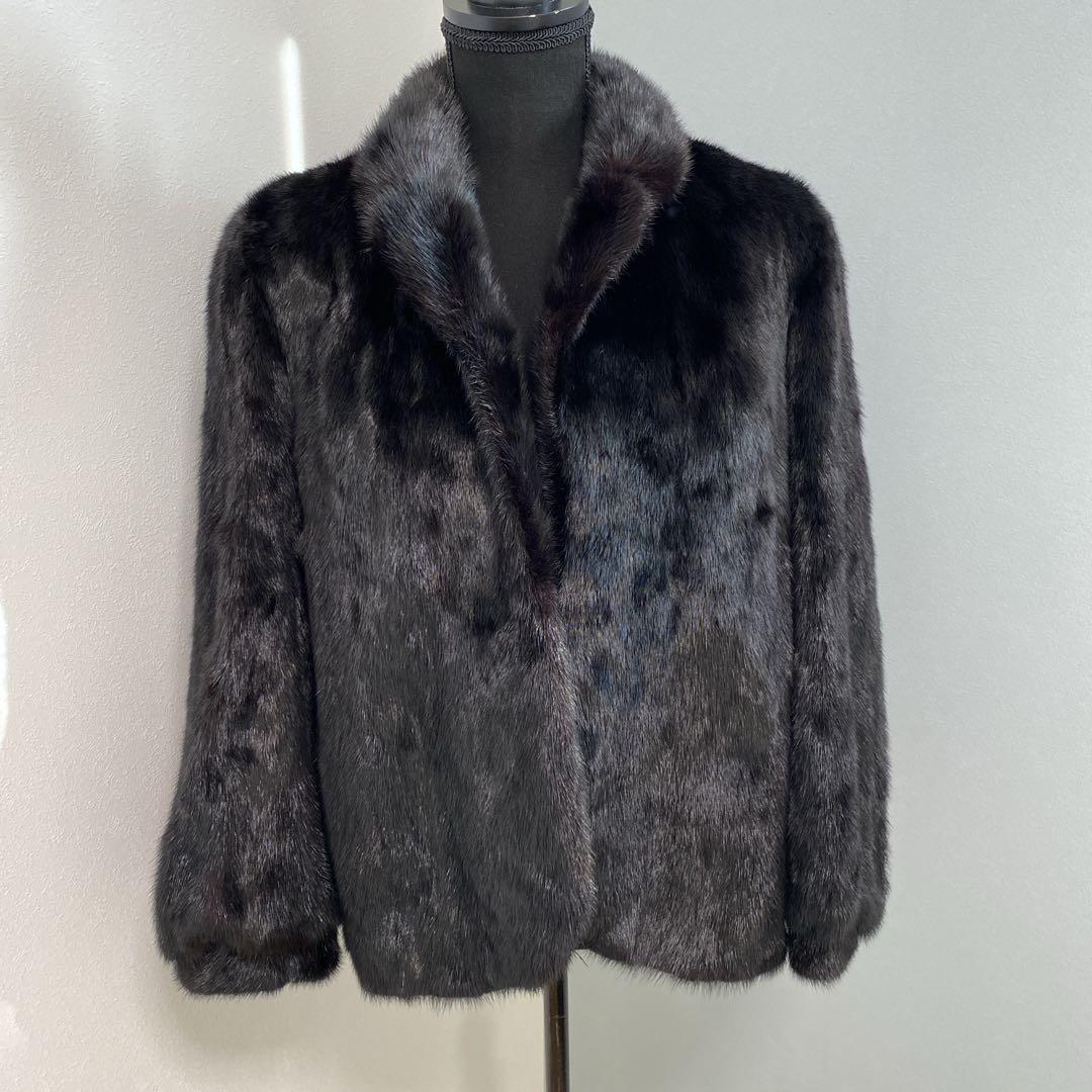 大きいサイズ 高級リアルファー コート ミンク ダークブラウン 13