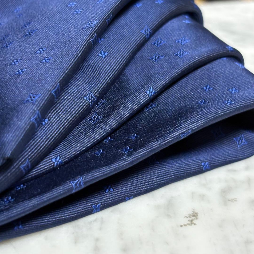 LOUIS VUITTON ネクタイ ネイビー モノグラム柄