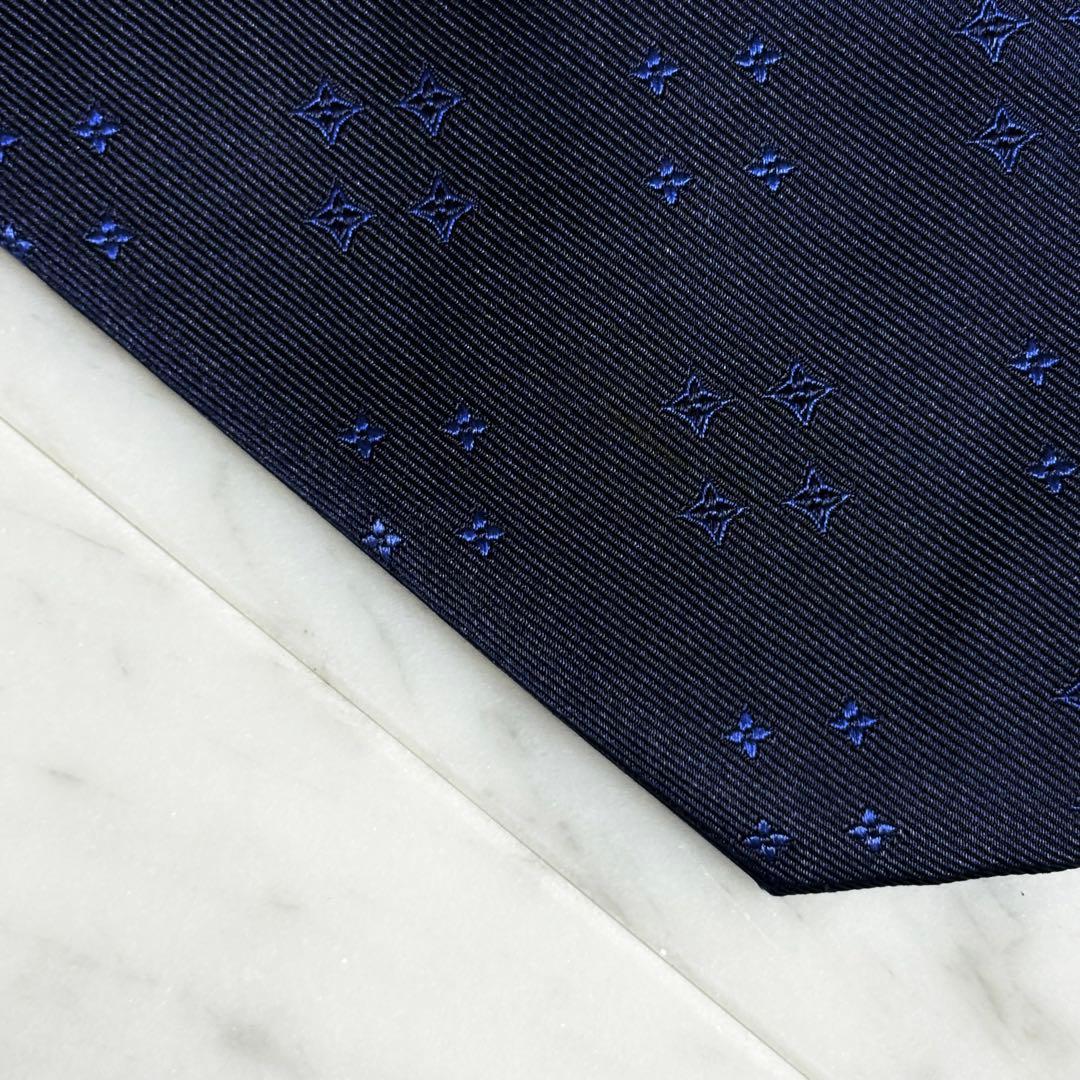 LOUIS VUITTON ネクタイ ネイビー モノグラム柄